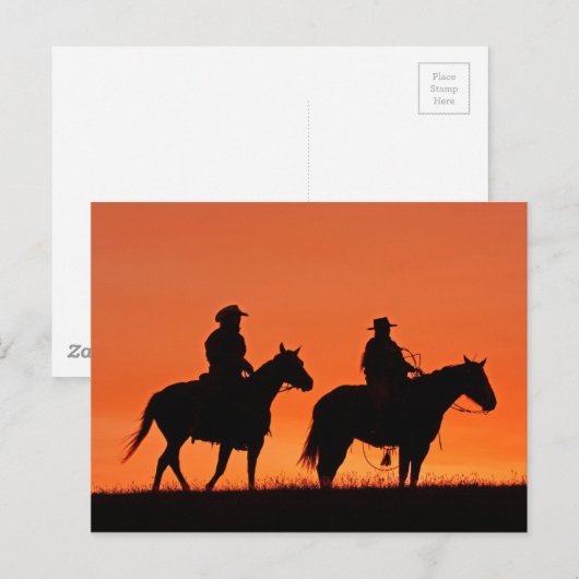 Sunset Cowboy Ride Design Briefkaart (Voorkant / Achterkant)