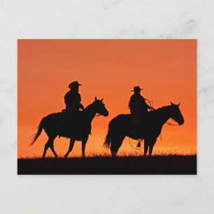 Sunset Cowboy Ride Design Briefkaart