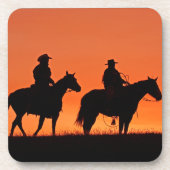 Sunset Cowboy Ride Design Drankjes Onderzetter (Voorkant)