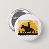 Sunset Cowboy Ronde Button 5,7 Cm (Voorkant /achterkant)
