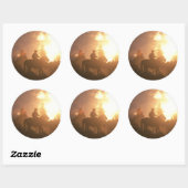 Sunset Cowboy Ronde Sticker (Vel)