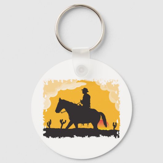 Sunset Cowboy Sleutelhanger (Voorkant)