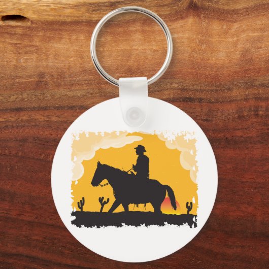 Sunset Cowboy Sleutelhanger (Voorkant)