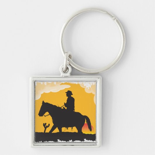 Sunset Cowboy Sleutelhanger (Voorkant)