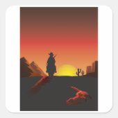 Sunset Cowboy Stickers (Voorkant)