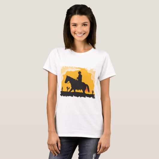 Sunset Cowboy T-shirt (Voorkant volledig)