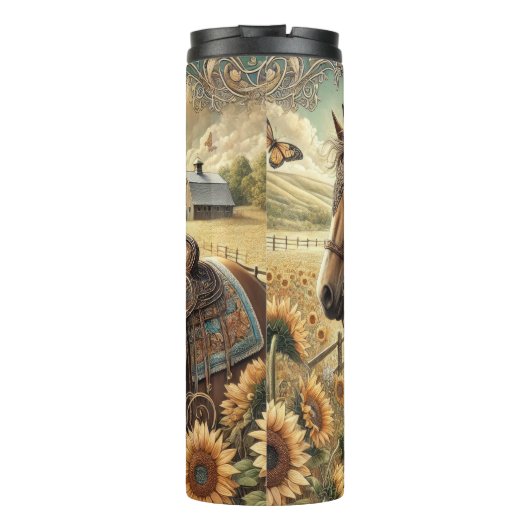 Sunset Cowgirl in bloei Thermosbeker (Achterkant)