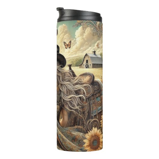 Sunset Cowgirl in bloei Thermosbeker (Geroteerd rechts)