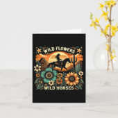 Sunset Cowgirl Rijdend Paard Wilde Bloemen - Wild Kaart (Gele Bloem)