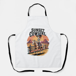 Sunset Cowgirl Skeleton Riding Horse Schort