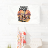 Sunset Cowgirl Skeleton Riding Horse Spandoek (Insitu)