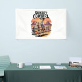 Sunset Cowgirl Skeleton Riding Horse Spandoek (Beurs)