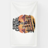 Sunset Cowgirl Skeleton Riding Horse Spandoek (Verticaal)