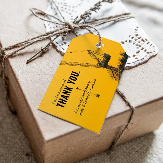 Sunset Crane | Bouwnijverheid bedankt Cadeaulabel