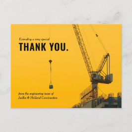 Sunset Crane Construction | Minimaal Bedankt Briefkaart
