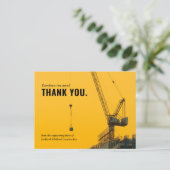 Sunset Crane Construction | Minimaal dank je Briefkaart (Staand voorkant)