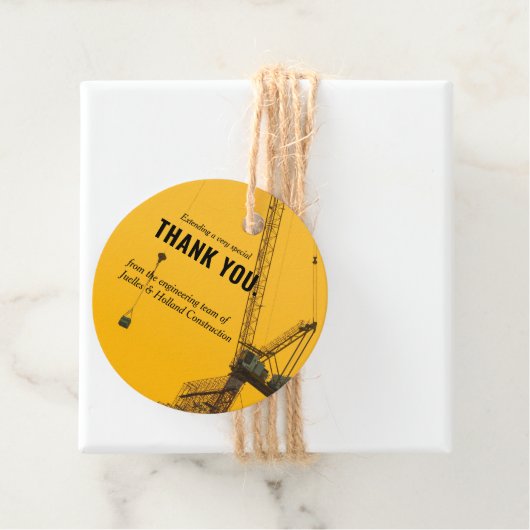 Sunset Crane | Minimale bouw Bedankjes Labels (In situ)