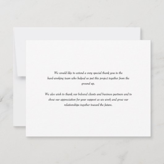 Sunset Crane | Minimale dank Bedankkaart (Achterkant)