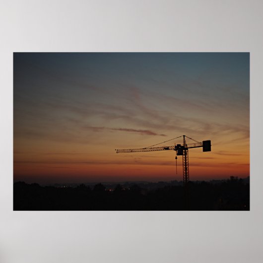Sunset Crane Poster (Voorkant)
