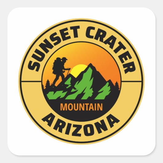 Sunset Crater Arizona Hiking Vierkante Sticker (Voorkant)