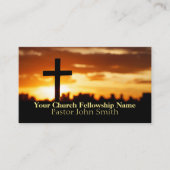 Sunset Cross2 Church Pastor Visitekaartjes (Voorkant)