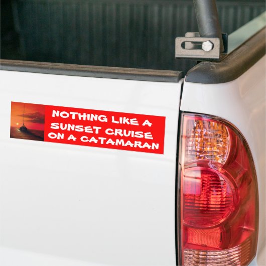 Sunset Cruise op Catamaran Bumpersticker (Op Truck)