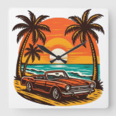 Sunset Cruise Paradise Vierkante Klok (Voorkant)