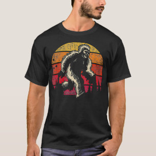 Sunset Cryptozoology Sasquatch Yeti Cryptid Retro T-shirt