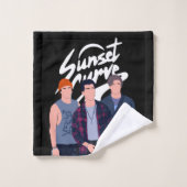 Sunset Curve minimalistische 90's stijl Bad Handdoek (Wasdoekje)