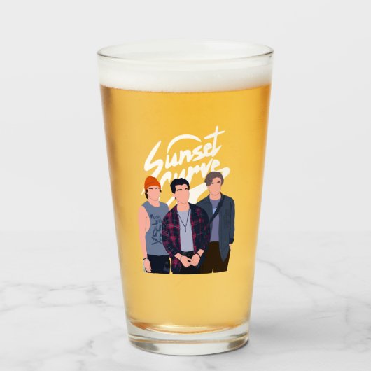 Sunset Curve minimalistische 90's stijl Glas (Voorkant gevuld)