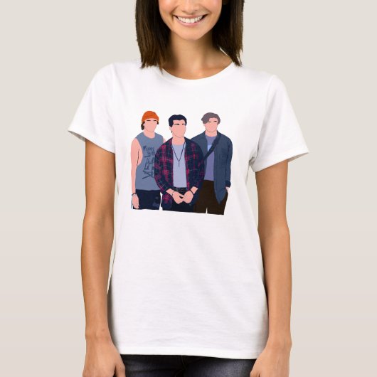 Sunset Curve minimalistische 90's stijl T-shirt (Voorkant)