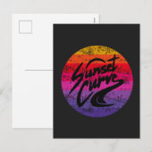 Sunset Curve retro-ontwerp Feestdagenkaart (Voorkant / Achterkant)