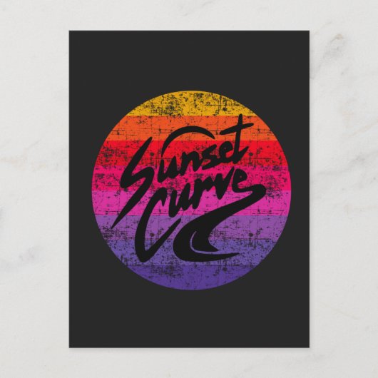 Sunset Curve retro-ontwerp Feestdagenkaart (Voorkant)