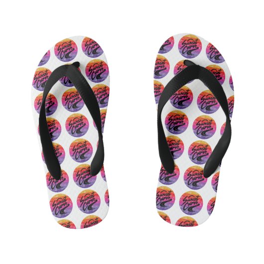 Sunset Curve retro-ontwerp Kinder Teenslippers (Voetbed)
