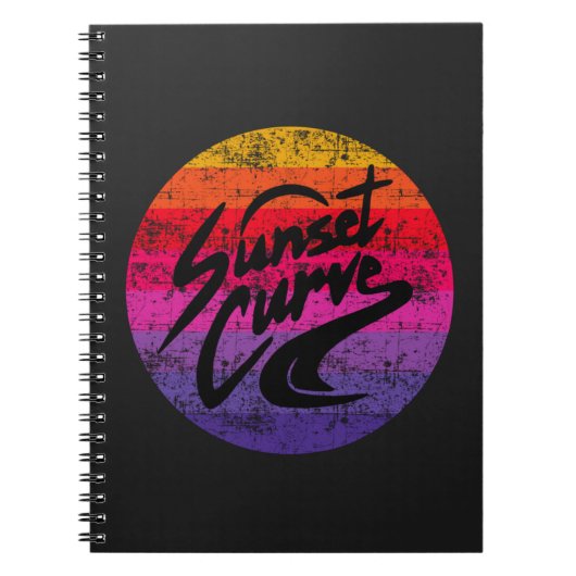 Sunset Curve retro-ontwerp Notitieboek (Voorkant)
