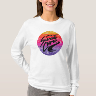 Sunset Curve retro-ontwerp T-shirt