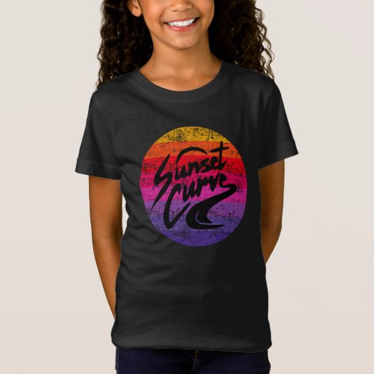 Sunset Curve retro-ontwerp T-shirt (Voorkant)