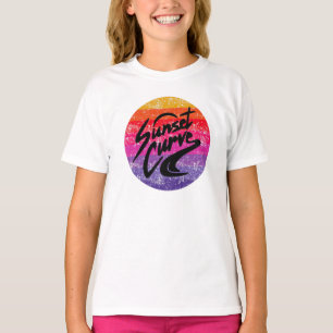 Sunset Curve retro-ontwerp T-shirt