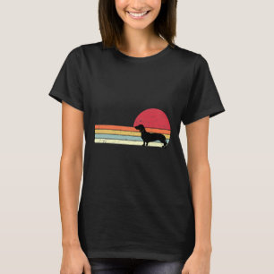  Sunset Dachshund Silhouette Retrostijl do T-shirt