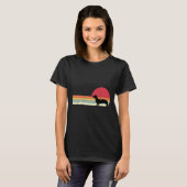 Sunset Dachshund Silhouette Retrostijl do T-shirt (Voorkant volledig)