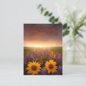 Sunset Daisies Briefkaart (Staand voorkant)