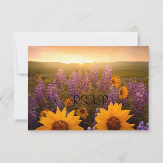 Sunset Daisies RSVP Kaartje (Voorkant)