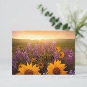 Sunset Daisies RSVP Kaartje (Staand voorkant)