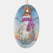 Sunset Daisy Snowman Keramisch Ornament (Rechts)