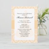 Sunset Damask Bridal Shower Invitation Kaart (Staand voorkant)