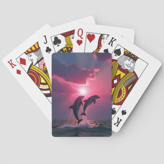 Sunset Dance: Dolfijnen in harmonie Pokerkaarten (Achterkant)