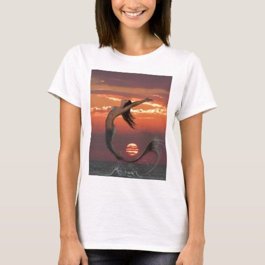 Sunset Dance Mermaid Art T-shirt (Voorkant)