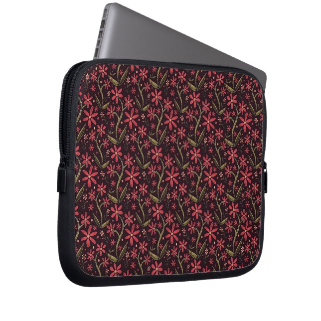 Sunset | Dancing Watercolor Daisies Laptop Sleeve (Voorkant Rechts)