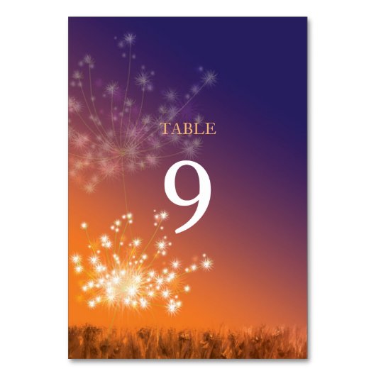 Sunset Dandelions Ombre Wedding Kaart (Voorkant)