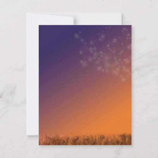 Sunset Dandelions Weddenschap Bedankt (Achterkant)